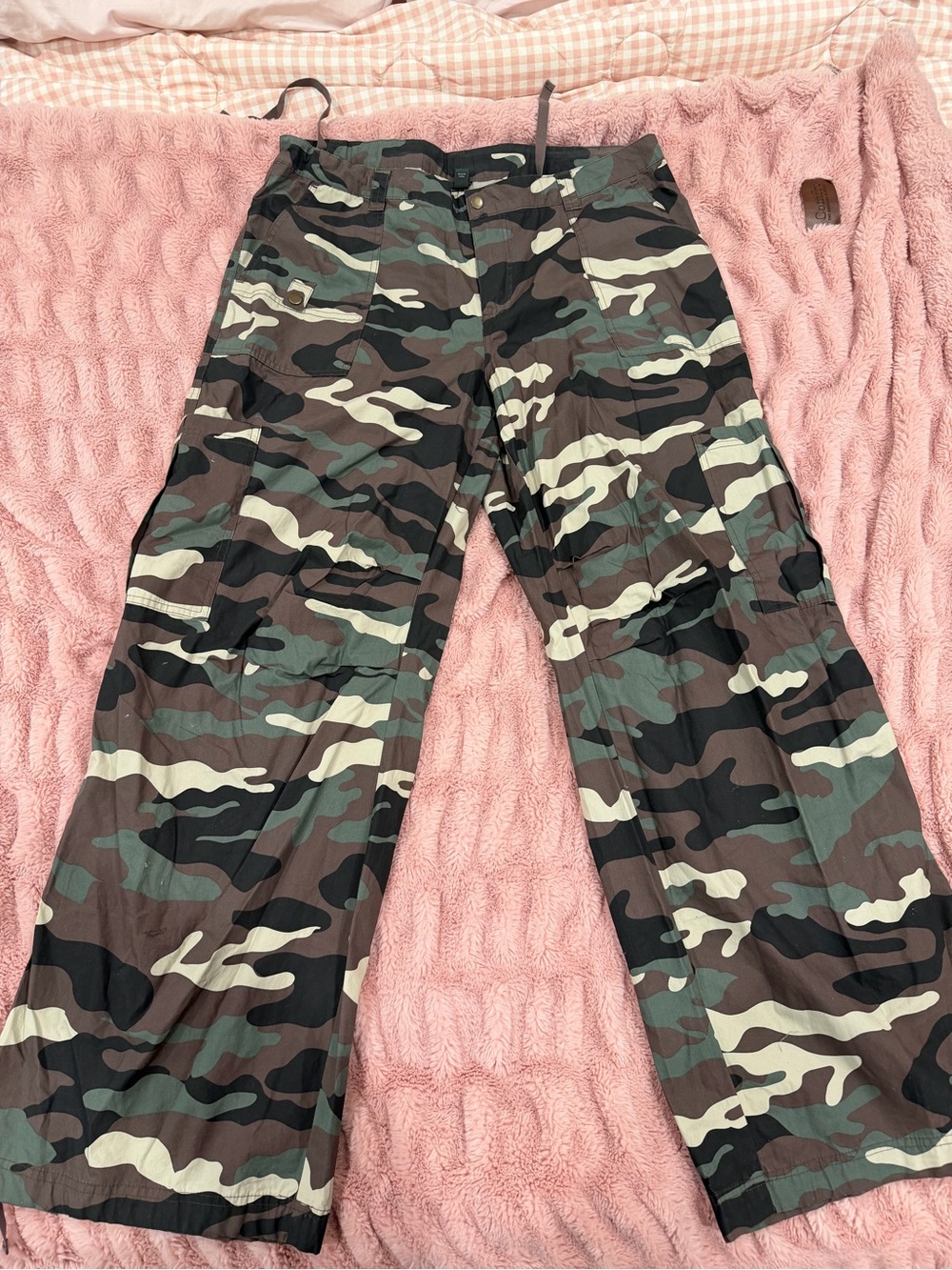 Wild Fable Camo Wide Leg Pants - Green/Brown/Black - Picture 3 of 8